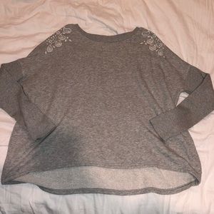 Paisley cut out crew neck sweat shirt